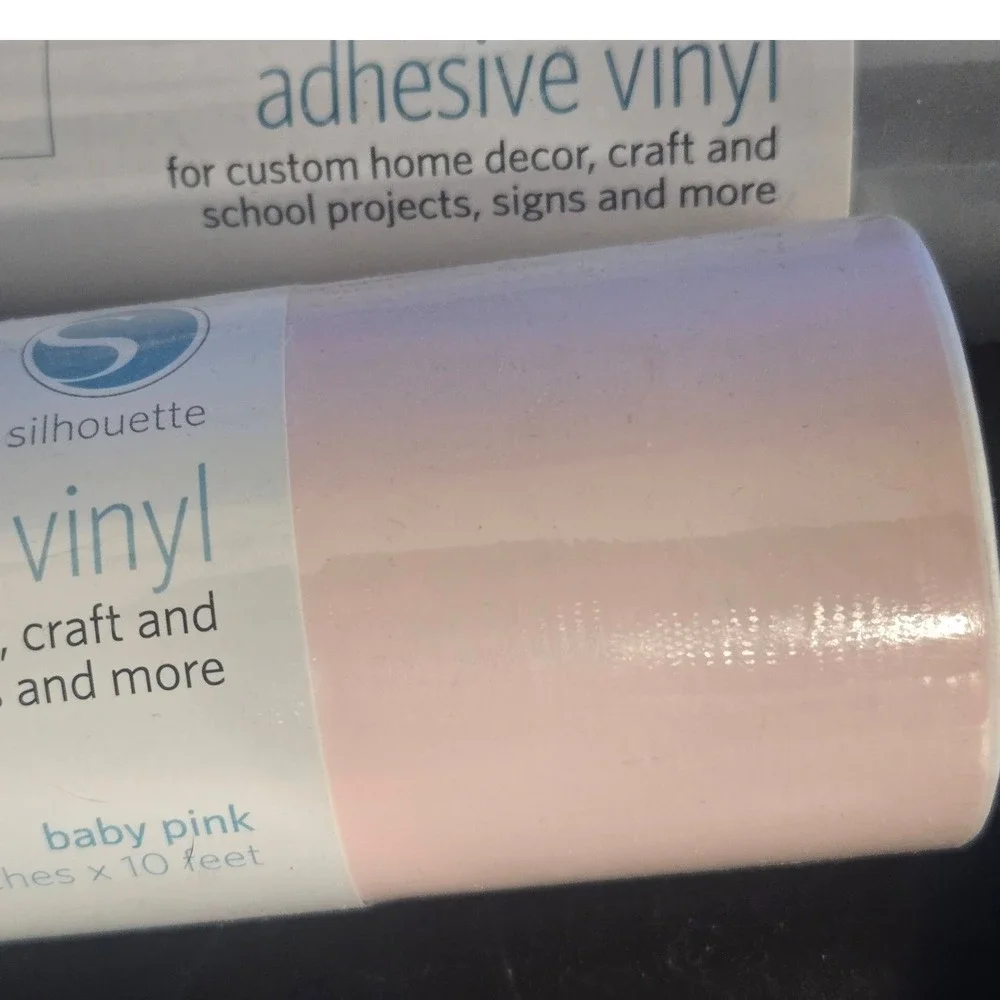 Silhouette Adhesive Vinyl 2 Rolls 9in x 10ft Baby Pink‎ Silver New Craft Supply